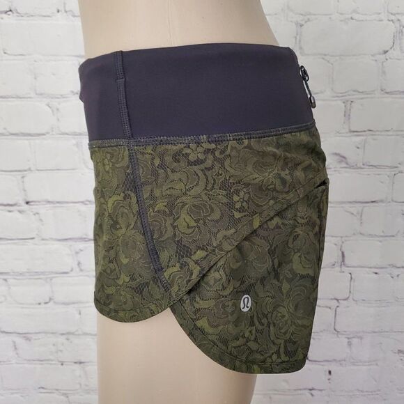 Lululemon Speed Short Mini Pencil Lace Brave Olive 4 - Picture 6 of 10